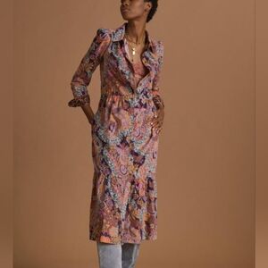 Anthropologie Pilcro Courdroy Paisley Flounce Midi Dress.